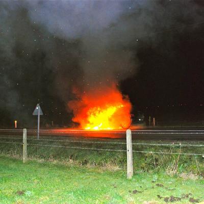 Autobrand Maarkedal 2012 (1 januari 2012) — foto 6 door Paul Van Der Rasieren, vrijwillig brandweerman Oudenaarde