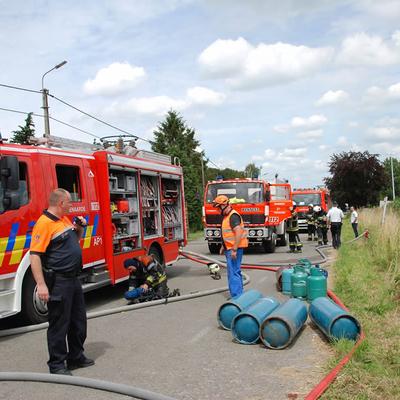 Huisbrand 2014 (1 januari 2014) — foto 24 door Paul Van Der Rasieren, vrijwillig brandweerman Oudenaarde