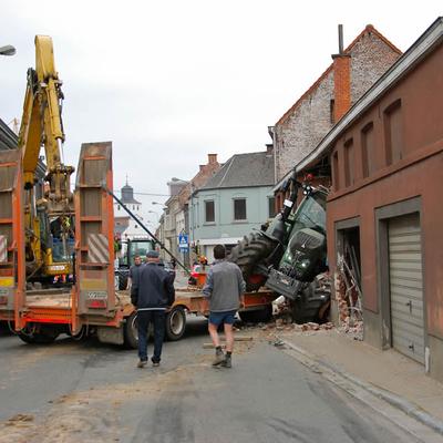 Tractor Ongeval 2013 (1 januari 2013) — foto 3 door Paul Van Der Rasieren, vrijwillig brandweerman Oudenaarde